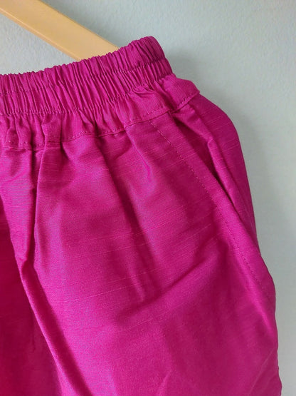 Pink Cotton Silk Pants