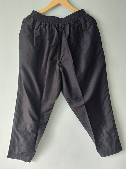 Black Cotton Silk Pants