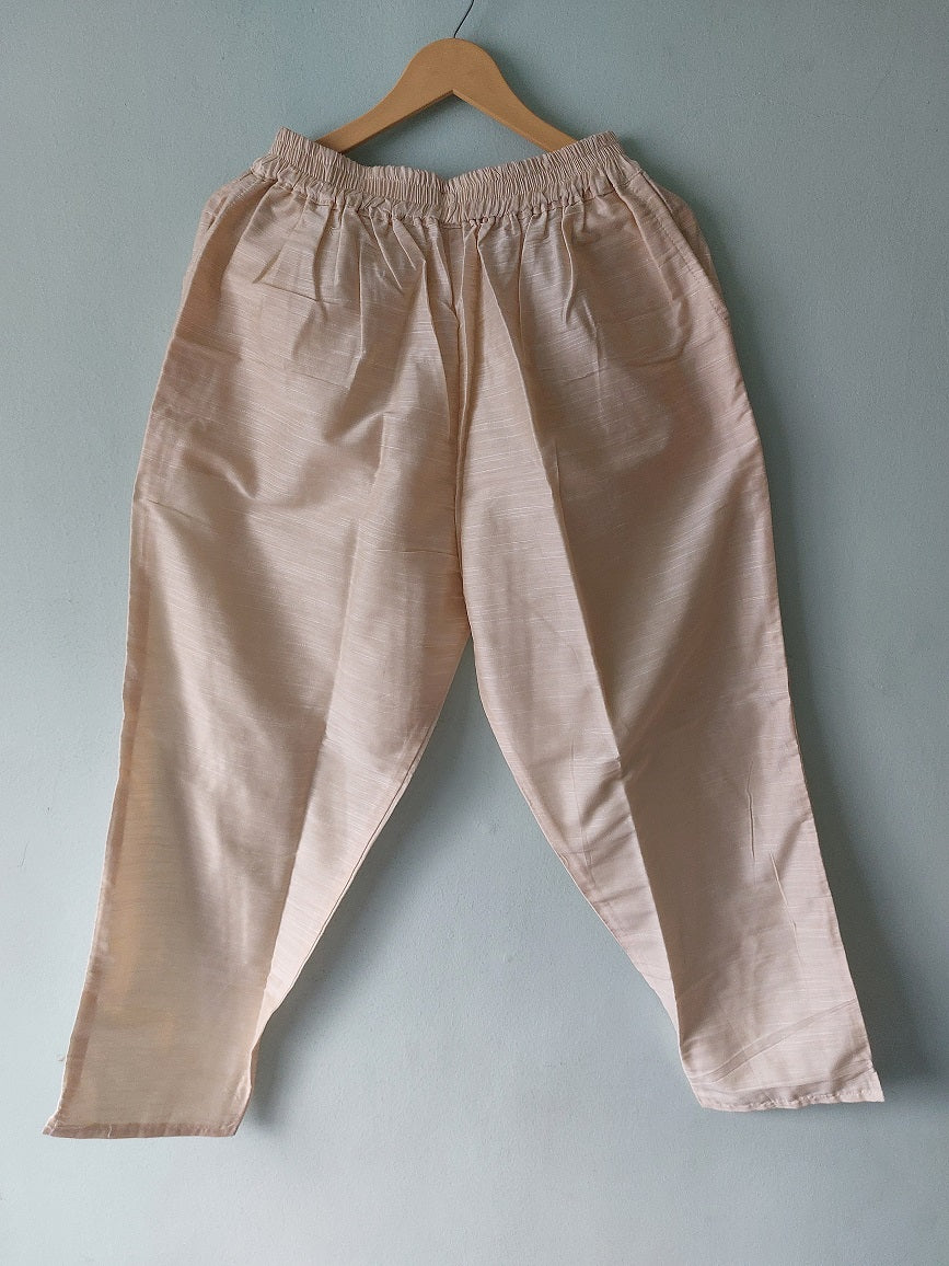Off-White Cotton Silk Pants