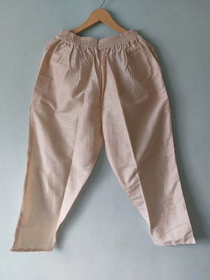 Off-White Cotton Silk Pants