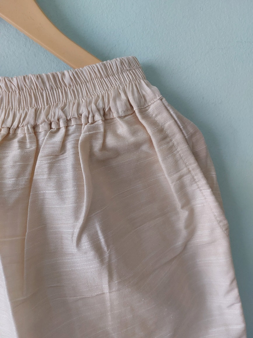 Off-White Cotton Silk Pants