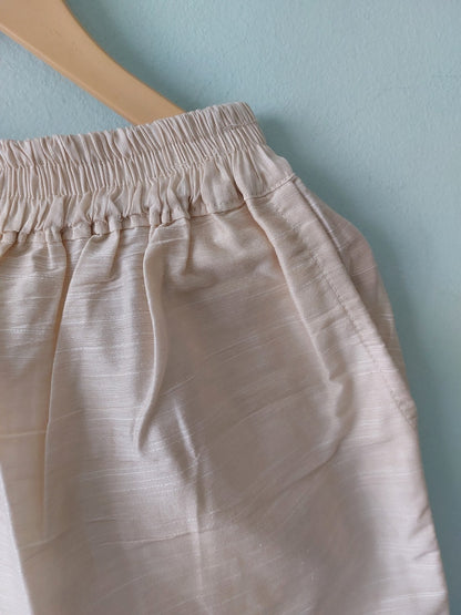 Off-White Cotton Silk Pants