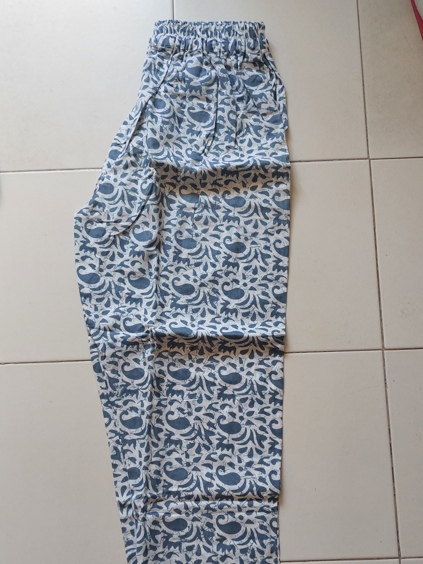 White Paisely Printed Pants
