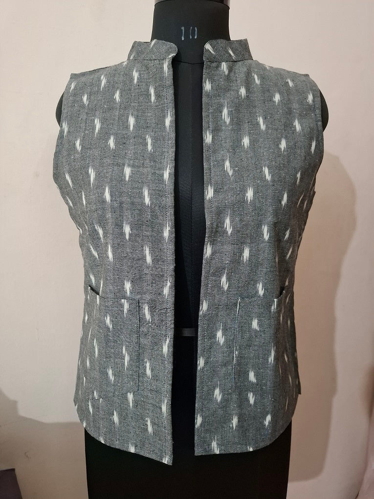 Grey Ikkat Modi Jacket