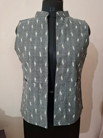 Grey Ikkat Modi Jacket