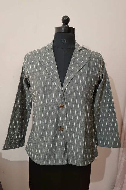 Grey Ikkat Blazer