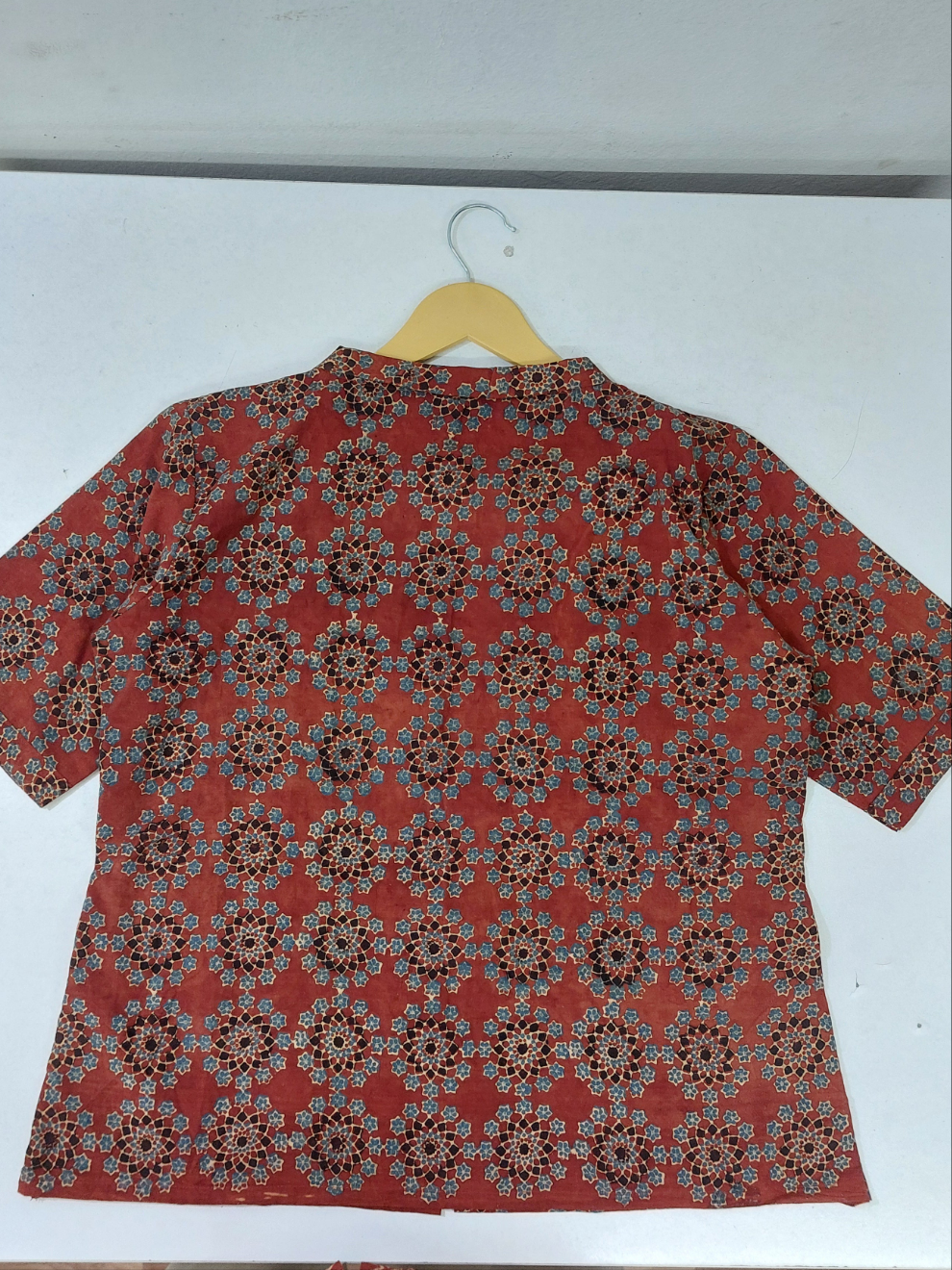 Maroon Block Print Shrug