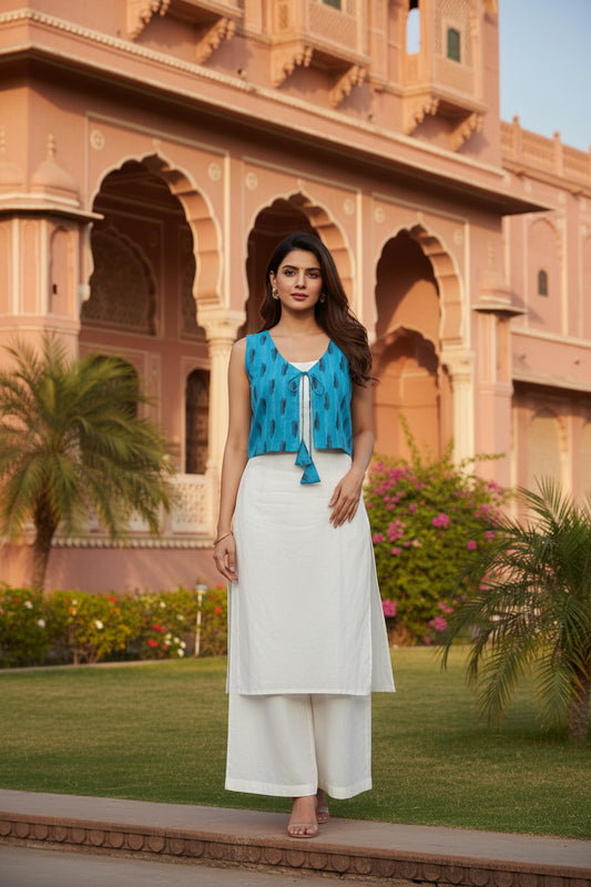 Light Blue Ikkat Koti