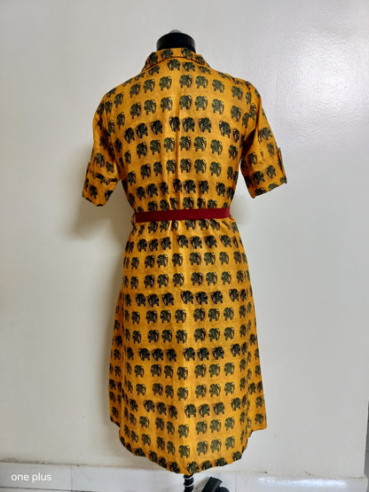 Yellow Aline Shrug Dress