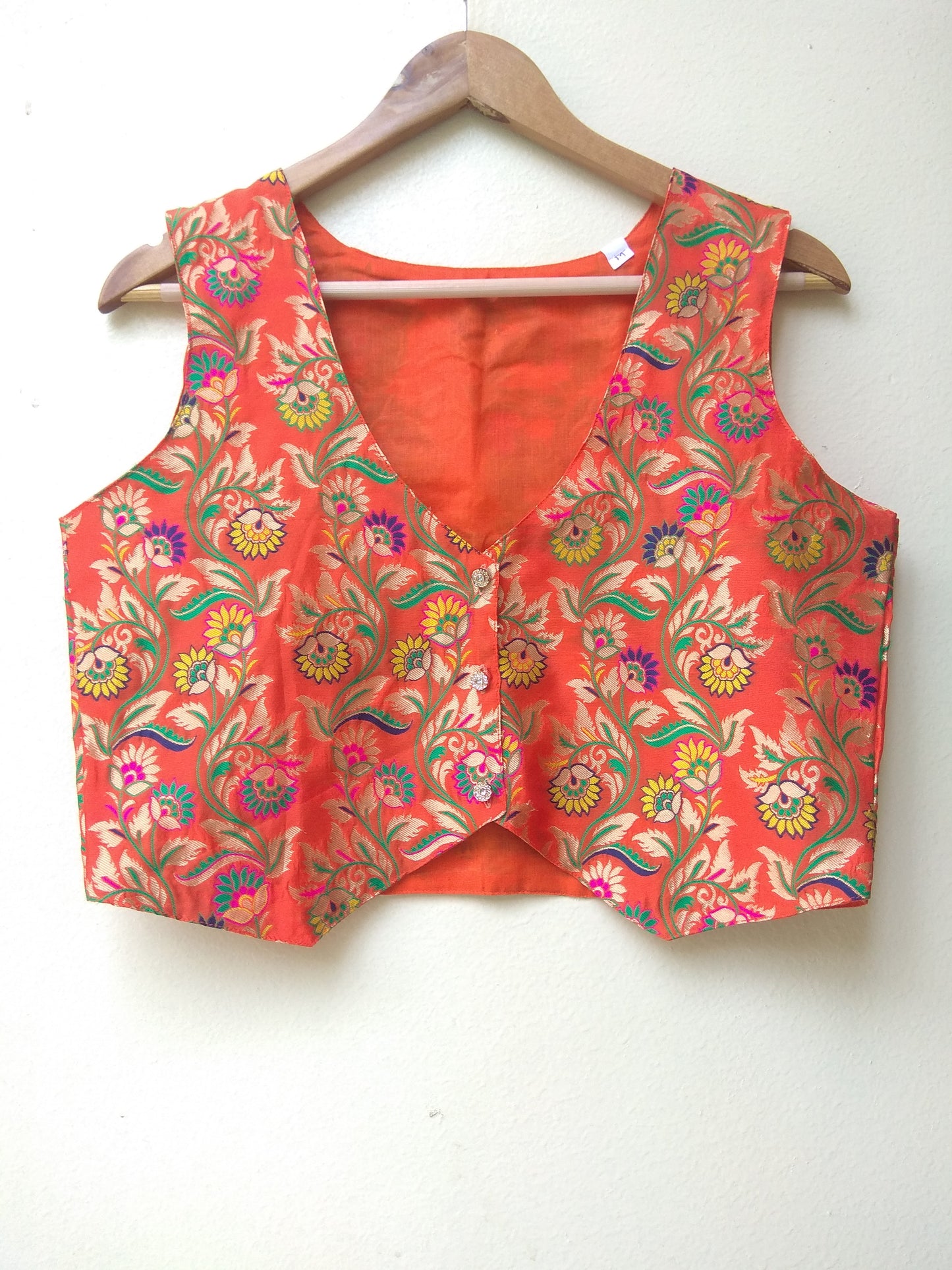 Orange Lotus Paithani Jacket