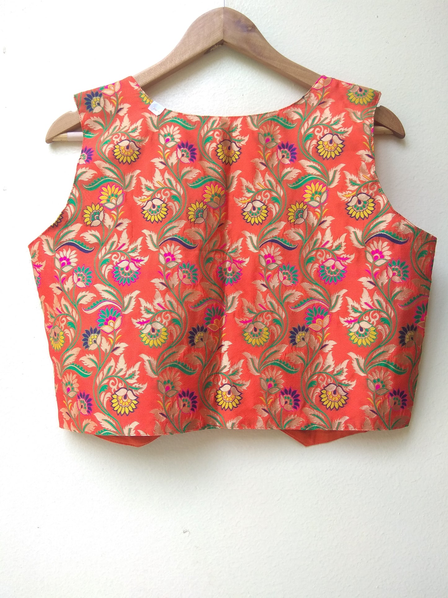 Orange Lotus Paithani Jacket