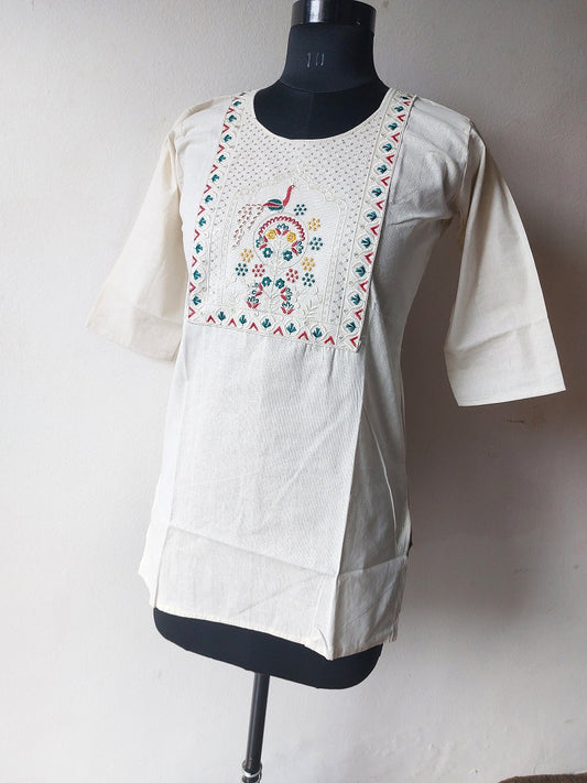 Khadi Floral Short Kurti
