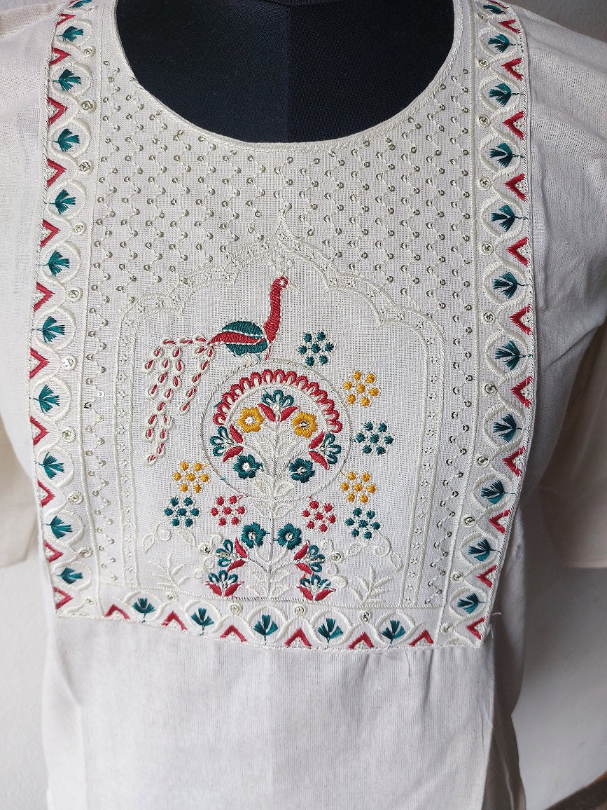 Khadi Floral Short Kurti