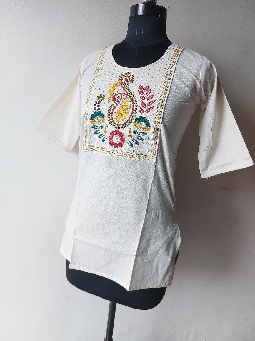 Khadi Paisley Short Kurti