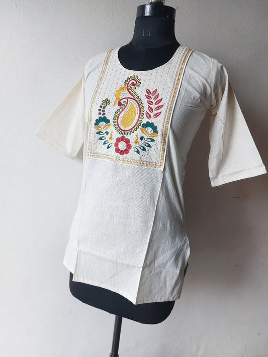 Khadi Paisley Short Kurti