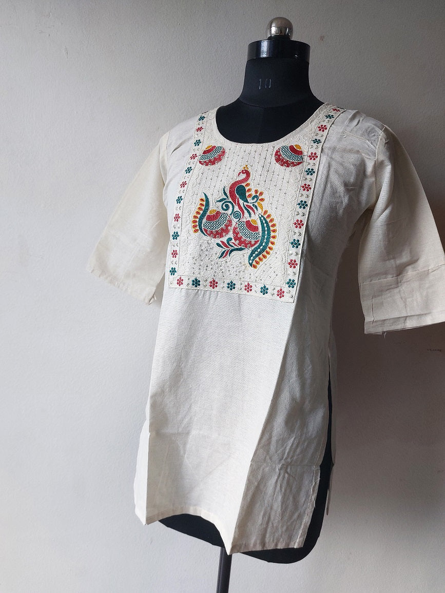 Khadi Abstract Short Kurti