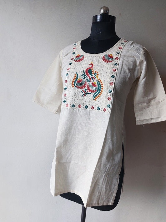 Khadi Abstract Short Kurti