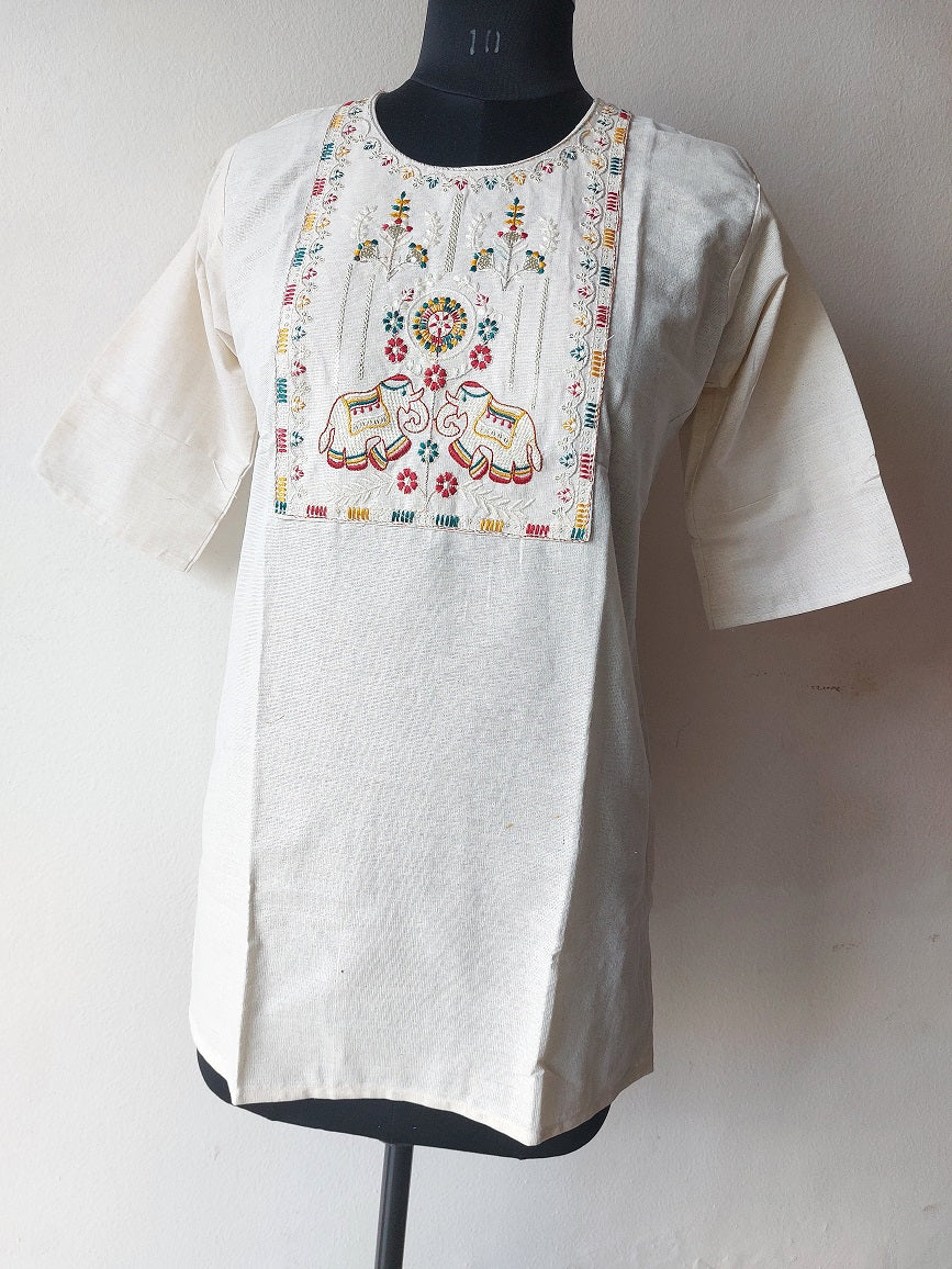 Khadi Elephants Short Kurti