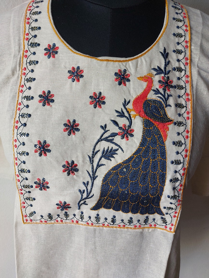 Khadi Peacock Short Kurti