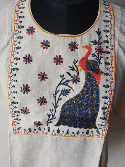 Khadi Peacock Short Kurti