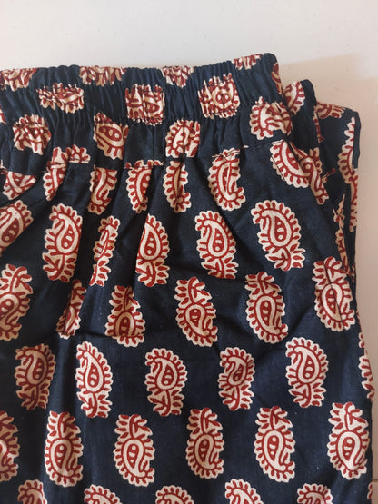 Black Paisely Printed Pants
