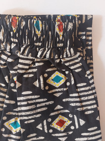 Black Geometric Printed Pants